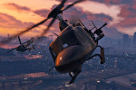 official screenshot helos fighting at sunset