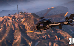 official screenshot flying past the vinewood sign