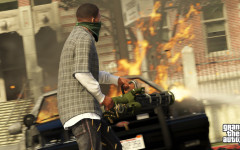 official screenshot franklin with a minigun