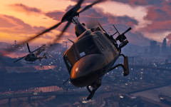official screenshot helos fighting at sunset