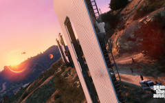 official screenshot trevor scales the vinewood sign