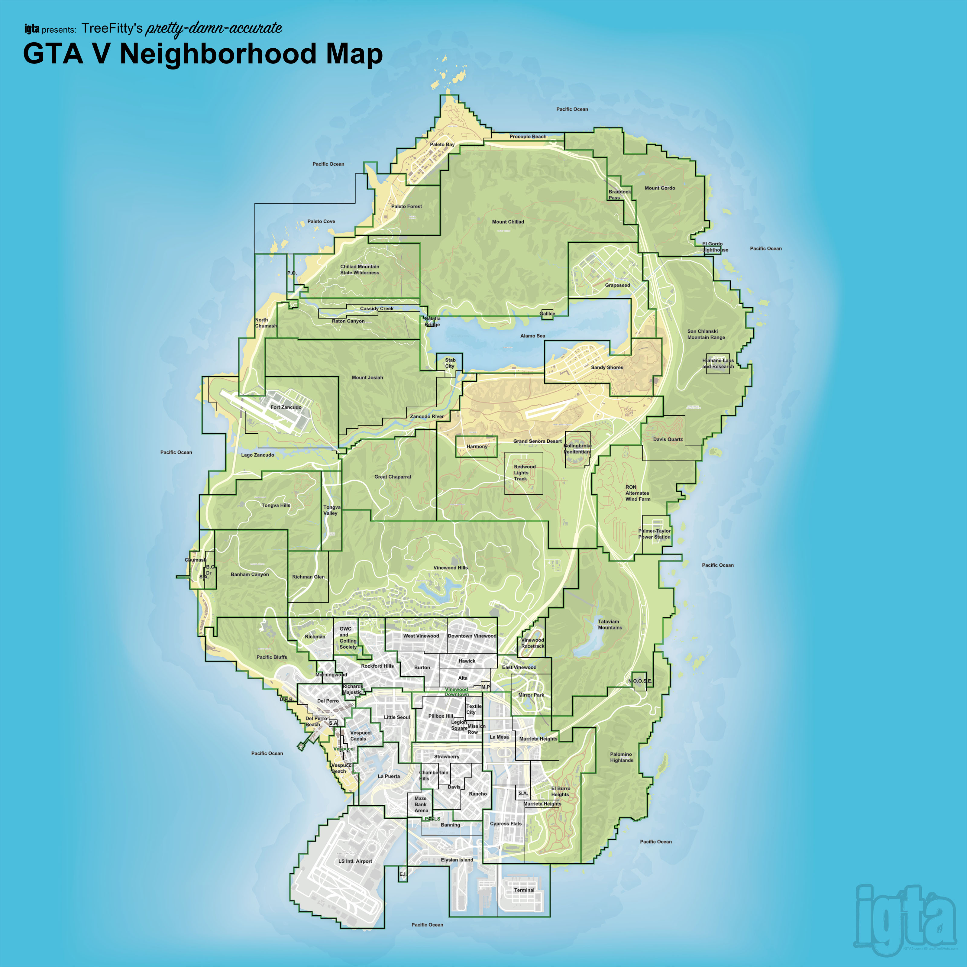 how big is gta s map